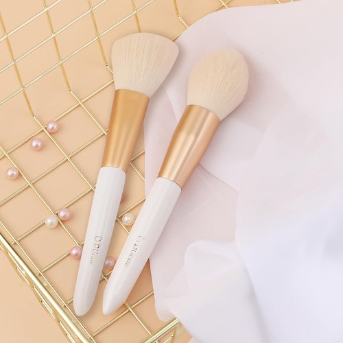 DUcare Professional Makeup Brush Set - 2Pcs Angled Blush & Tapered Powder Brushes | Soft Synthetic Hair for Contouring, Blush, Highlighting & Setting | Fluffy & Light Application
