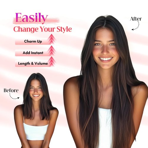 Rich Choices 100% Real Human Halo Hair Extensions Remy Invisible Wire In Hair Extensions Human Hair Clip in Hair Piece Straight,Can be Curled 12 Inch #2 Dark Brown