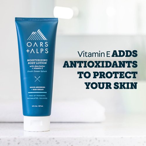 Oars + Alps Body Lotion - Hydrating Moisturizer with Vitamin E & Shea Butter | Fresh Ocean Splash, 8oz