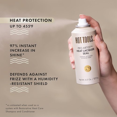 HOT TOOLS Heat Protectant Hi-Shine Spray - Instantly Adds Shine, Reduces Frizz & Protects from Heat Damage