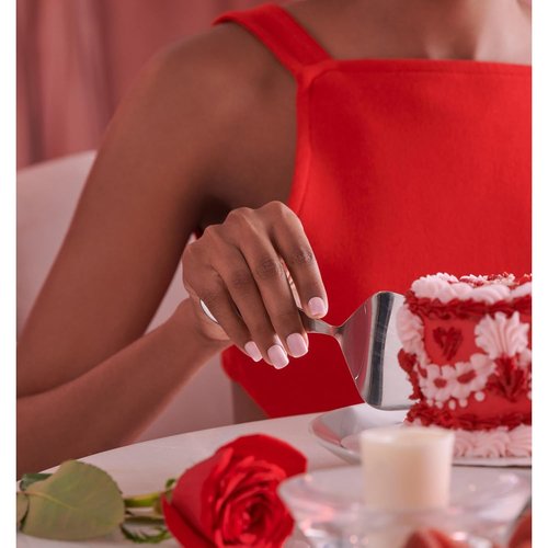KISS ColorFX Valentine’s Day Press On Nails - ‘Cherished’ Pink Short Squoval | Improved Adhesive, 10-Day Hold, 30 Nails & Accessories