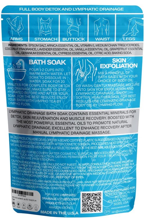 Bruizex Arnica Montana Bath Salts, Espom Salt Bath Soak for Lymphatic Drainage & Body Detox, Epsom Salts for Soaking with Essential Oils, Bath Salts for Pain Relief, Swelling & Post Surgery, 1 Lb
