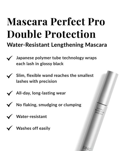 DHC Mascara - Perfect Pro Double Protection | Water-Resistant Lengthening Formula, Black