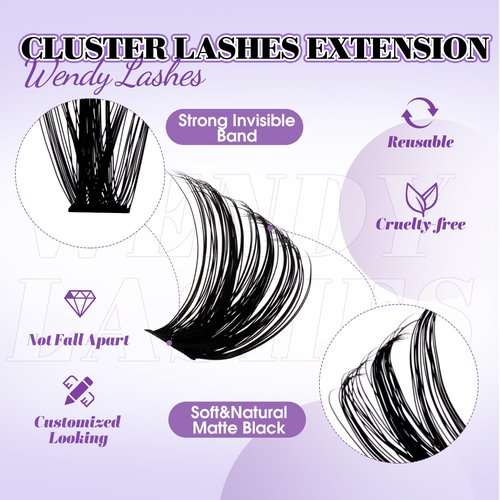 DIY Lash Clusters with Spikes Bottom Eyelash Clusters Spike Manga Individual Lashes Clusters Natural Look Eyelash Clusters Bottom Lashes Wispy Cluster Eyelash Extensions(80+100,12-18mm,0.07D)