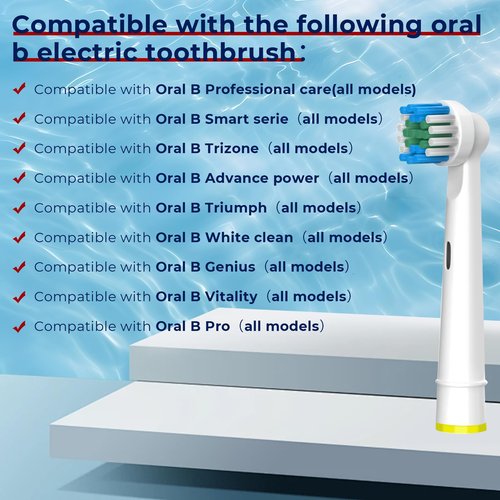 Toothbrush Replacement Heads, Compatible with Oral B Braun Replacement Brush Heads, 12 Pcs Professional Electric Brush Heads for Oral B Replacement Heads Refill, White