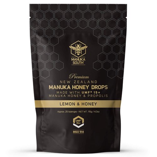 Manuka Health Manuka Honey Drops UMF 15+ | Soothing Natural Drops with Propolis - Lemon & Honey Flavor - 25 Drops