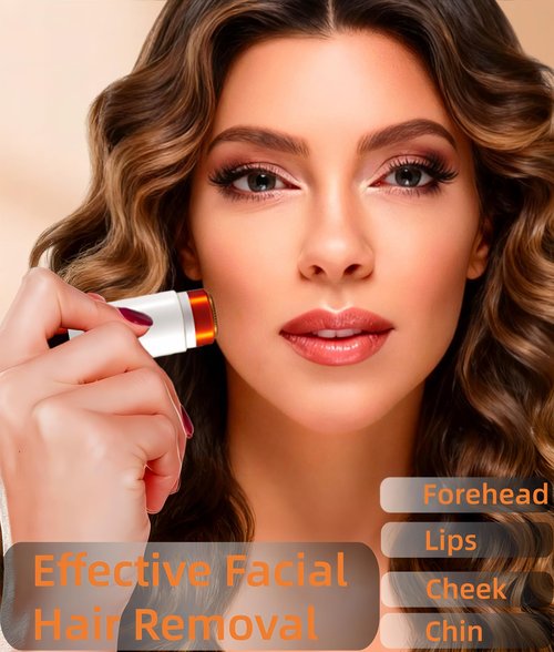 Gadhevia 2-in-1 Painless Eyebrow Trimmer & Flawless Facial Hair Remover for Women - Gentle Dual Head Design for Brows, Lip, Chin, Cheeks - Rechargeable Type-C(White A)