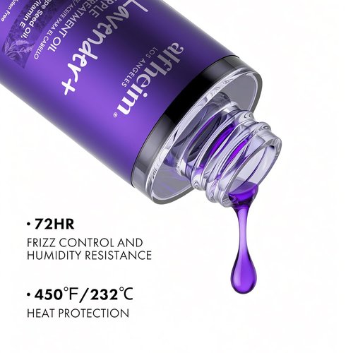 ALFHEIM Lavender+ Purple Hair Oil - Anti-Brass & Frizz Control Serum for Blonde & Color-Treated Hair - 3.38 oz / 100 ml