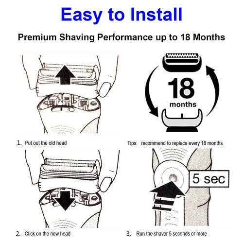 Series 3 Replacement Head for Braun Electric Shaver -21B- Compatible with Braun Electric Razors 300s, 310s, 3010BT (2 Pack)