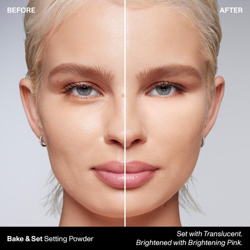 Morphe Jumbo Bake & Set Powder - Lightweight Talc-Free Finishing Powder for Natural Glow - Brightening Pink (0.62 oz)