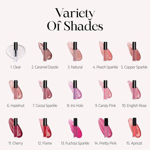 Radiant Lip Glaze | Ultra-Glossy, Non-Sticky Lip Gloss for Women - 15 Shades Available - (22 Sparkling Rose)