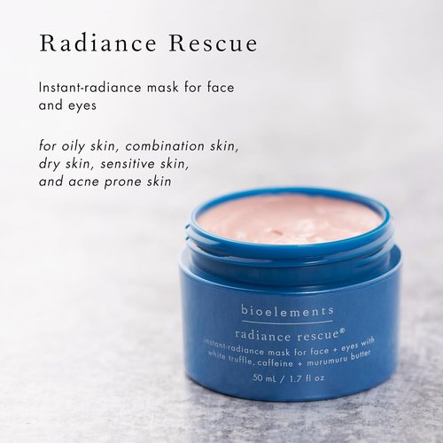Bioelements Radiance Rescue Face & Under Eye Mask - 1.7 fl oz - Instant Radiance for All Skin Types | Vegan & Cruelty-Free