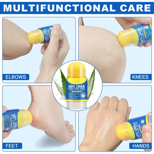 60% Urea Cream Stick with 2% Salicylic Acid, Maximum Strength Callus Remover for Dry Cracked Heels, Intensive Foot Cream for Dead Skin, Exfoliating Moisturizer for Hands, Knees, Elbows (1.4 oz)