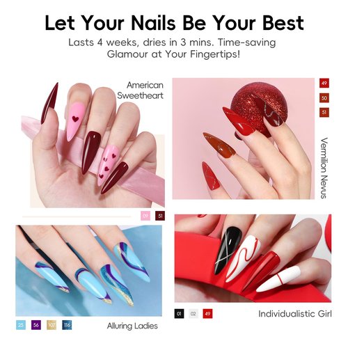 PEACECOLOR 53PC Gel Nail Polish Kit with U V Light and Drill 35 Colors Soak Off Gel Polish with Matte Glitter Glossy Top Base Coat Art Manicure Complete Nail Polish Kit Gifts for Women