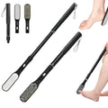 VIVEBEI Long Handle Foot Scrubber with Toe Gap Cleaner, 18.8" - 25.9" Telescopic Toe Cleaning Brush, Foot File Callus Remover for Men, Women and Seniors