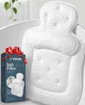 Bath Pillows for Tub, Comfortable Bathtub Cushion for Head and Neck with Soft 3D Mesh Fabric and 54 Non-Slip Suction Cups, Relaxing Tub and Shower Accessories Spa Gift White Standard