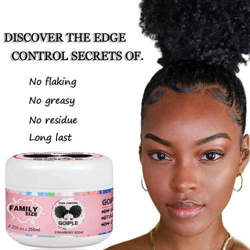 Goiple Edge Control Wax - 8.25 OZ Non-Greasy Hair Gel for All Hair Types | Extra Strong Hold, No Flaking