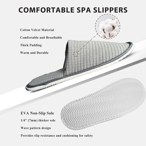 Anmerl 10 Pairs Disposable Hotel Slippers - Bulk Guest House Shoes for Spa, Wedding, Travel, Universal Size, Non-Slip, Washable with Individual Packaged