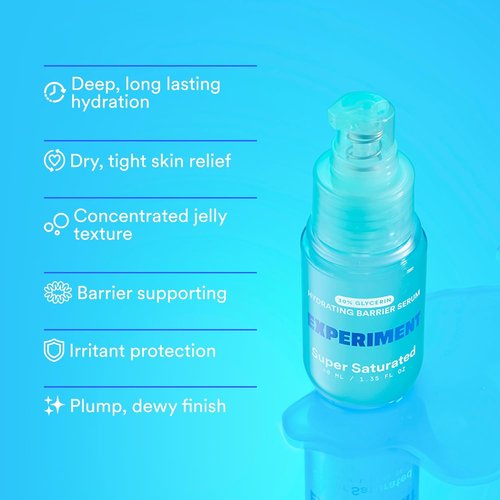 Experiment Super Saturated Ultra Hydrating Barrier Serum - 30% Glycerin & Polyglutamic Acid for Plump, Dewy Skin | 1.35 FL OZ