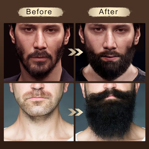 POP MODERN.C Beard Growth Kit Beard Grooming Kit 6pcs Beard Wash Shampoo Beard Oil Beard Balm Beard Comb Brush Scissors