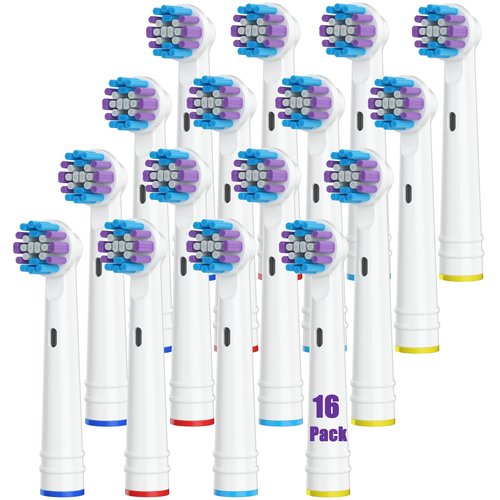 Toothbrush Replacement Heads Compatible with Oral B Braun，Pack of 16 Professional Electric Toothbrush Heads for Oral-B 7000/Pro 1000/9600/ 5000/3000/8000 Electric Toothbrush