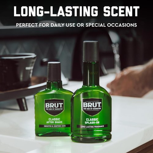 Brut Splash-On Original Fragrance | Bold, Long-Lasting Cologne for Men - 3.5 oz with Spicy Woods & Citrus Notes