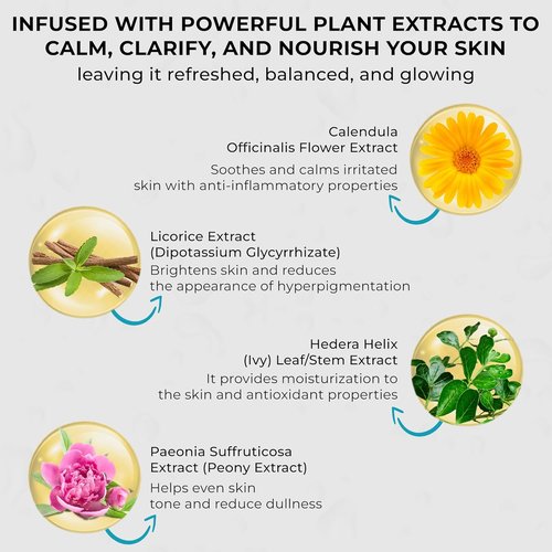 Clarifying Face Toner - Alcohol-Free Formula with Calendula Extract & Azelaic Acid | Hydrates & Revitalizes All Skin Types (200ML / 6.76 FL.OZ)