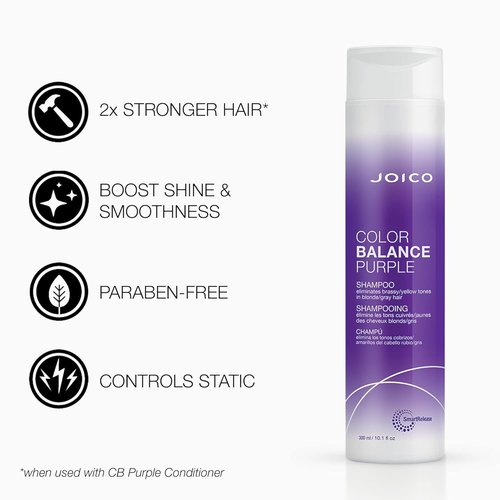 Joico Color Balance Purple Shampoo & Conditioner Set - Eliminate Brassy Tones for Cool Blonde & Gray Hair