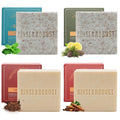 Rinse & Robust Men's Bar Soap Gift Set - 4-in-1 Cleansing, Moisturizing & Exfoliating | 5.3 oz | Cinnamon, Lemon Cedar, Mint Ice Chips, Tobacco