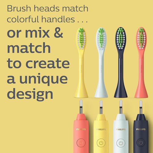 Philips One by Sonicare Electric Toothbrush Heads - 2 Pack, Mango Yellow, Up to 6 Month Supply