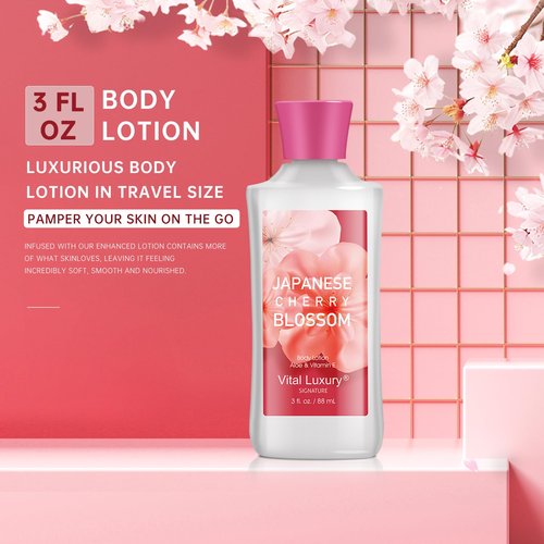 BBlove Japanese Cherry Blossom Spa Christmas Gift Set, Bath and Body Care Collection – 3-Piece Travel Set (Shower Gel, Lotion, Body Mist). Ideal Christmas, Birthday & Mother's Day Gift Travel Kit