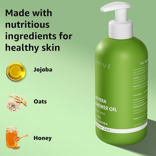 Miuz Aloe Vera In-Shower Body Conditioner - Natural Moisturizer for Soothing Skin | Honey Oats & Jojoba