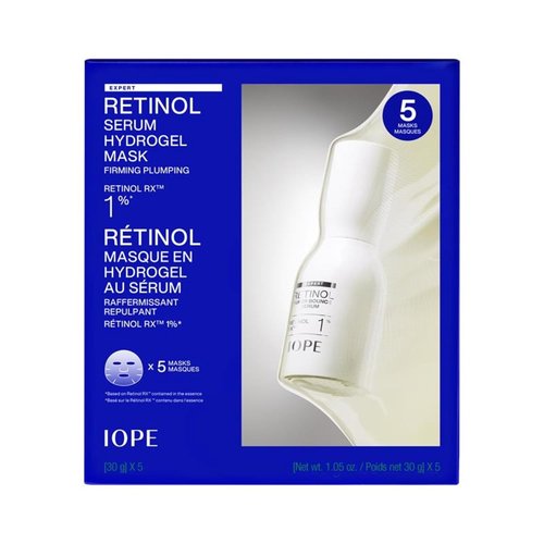 IOPE Expert Retinol Serum Gel Mask - High-Performance Hydrogel Mask for Firming & Radiance - Intensive Anti-Aging Treatment