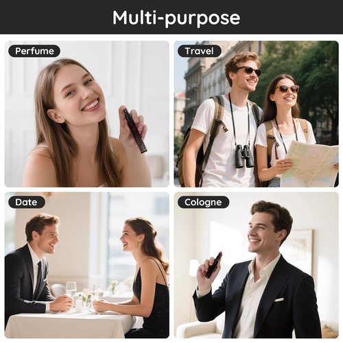 Segbeauty 0.34oz Empty Glass Travel Perfume Bottles Refillable, 5pcs 10ml Mini Spray Bottle with Perfume Refill Kit, Black Travel Cologne Sprayer, Small Glass Cologne Atomizer Spray Bottle Fragrance