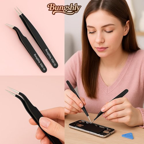Tweezers Set – Precision Rhinestone, Nail Sticker & Charm Tweezers for Nail Art, DIY Nail Art Tools for Stickers, Decals, Ideal for Gel Nails, Flower, Heart, and Fruit Designs