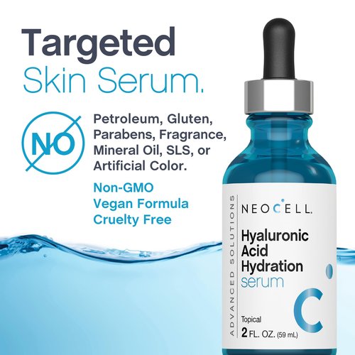 NeoCell Hyaluronic Acid Hydration Serum | 2 fl oz | Hydrating Formula for Face | Advanced Skin Care