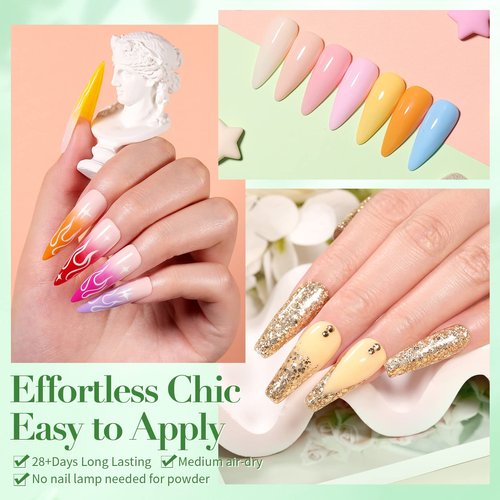 BORN PRETTY Acrylic Powder Set 36 Colors Acrylic Nail Powder Nude Pink Burgundy Red Green Blue White All Seasons Professional Polymer 3D Nail Art Kit for French Extension Carving Valentines Day Gift
