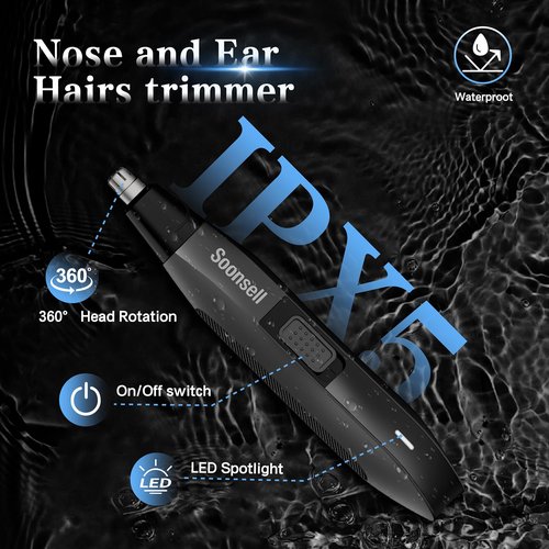 Soonsell Manscape Beard Trimmer for Men,Ball Shaver,Nose Hair Clippers,Electric Razor,Hair Clippers for Men,4 IN1 Men's Grooming Kit,LED Display,Waterproof,Wet/Dry Trimmer