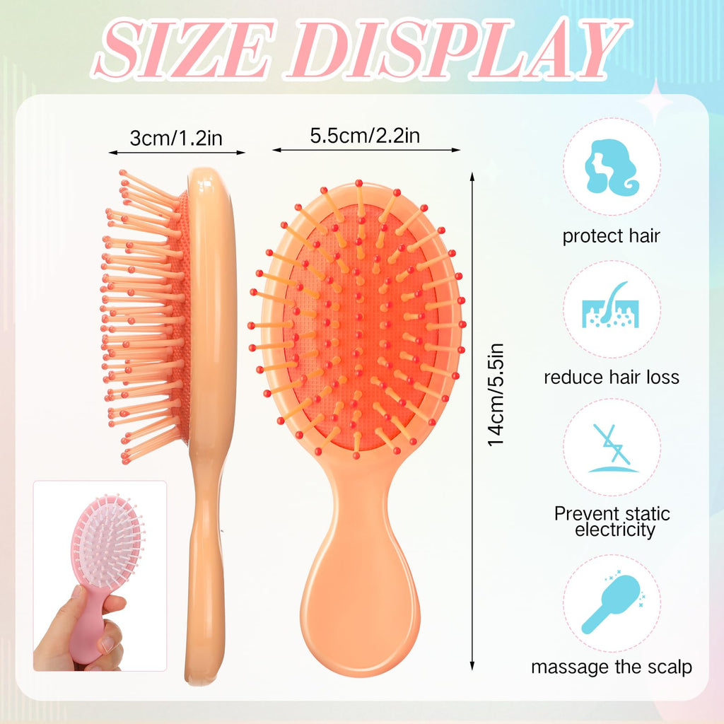 Yoande 36 Packs Mini Detangling Hairbrush Squirt Detangler combs Toddler Soft Bristle Travel Hairbrush Women Girl