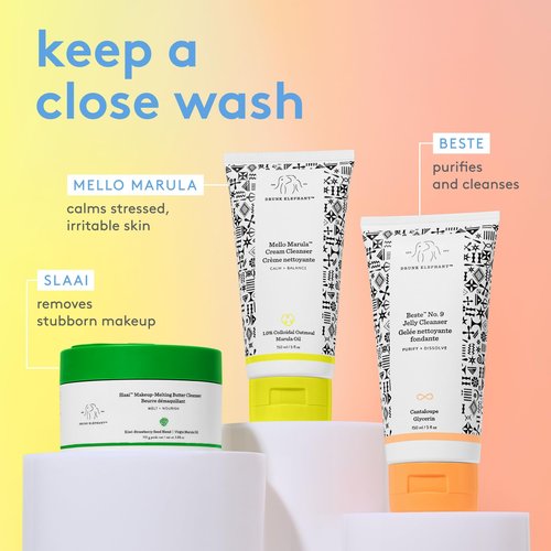 Drunk Elephant Mello Marula Cream Cleanser - 150 ml/5 fl oz - Calming Face Wash - Clean Clinical Skincare - Cruelty-Free - Dermatologist-Tested - Free of Essential Oils, Silicones, and Fragrance