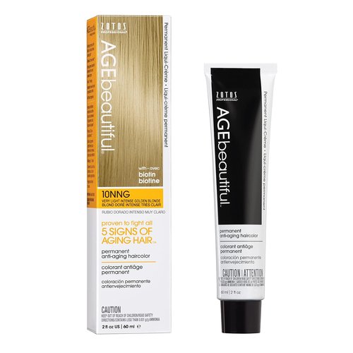 AGE Beautiful Permanent Hair Color Dye Set - 100% Gray Coverage & Anti-Aging Formula | Biotin Enriched for Thicker, Fuller Hair