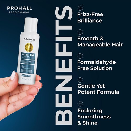 Prohall Select Brazilian Keratin Treatment - Formaldehyde-Free Blowout Complex 4.05 oz | At-Home Hair Smoothing