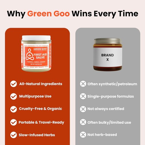 Green Goo First Aid Salve - All-Natural Healing Cream for Cuts, Scrapes & Sunburns | 4 Oz