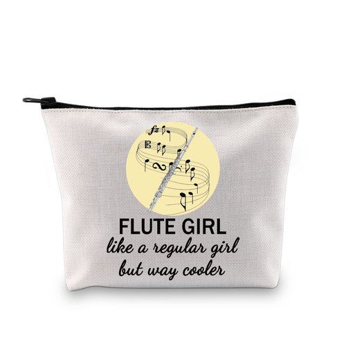 GJTIM Flute Player Gift Flute Lover Gift Marching Band Flutist Makeup Bag Travel Zipper Pouch for Flutists (Flute Bag)