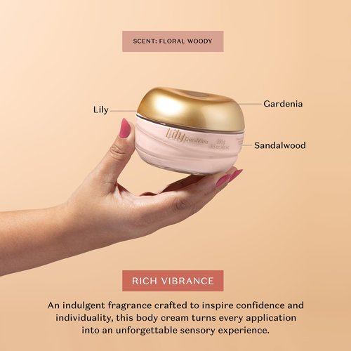 O Boticário Lily Gardenia Satin Body Cream, Intense Hydration and Sophisticated Perfume, 8.8 Ounce (250g)