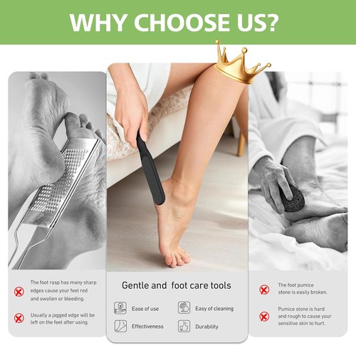 BALUCA Hard Skin Remover Nano Glass Foot File - Durable Callus Remover & Hygienic Pedicure Tool | Black