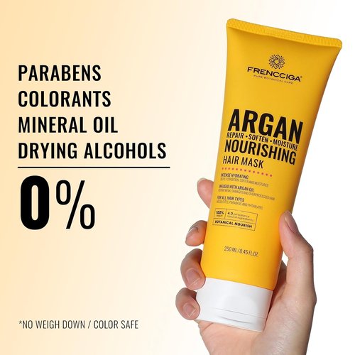 Moroccan Argan Oil Hair Mask - Deep Moisturizing Conditioner for Damage & Dry Hair | Restores Elasticity & Adds Shine, 8.45 FL.OZ