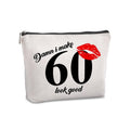 Pwrlveiut 60th Gifts Idea 60th Birthday Gift for Women Travel Makeup Bag Birthday Gifts for 60 Year Old Woman Turning 60 Gifts Woman 60th Birthday Gifts Ideas Cosmetic Bag