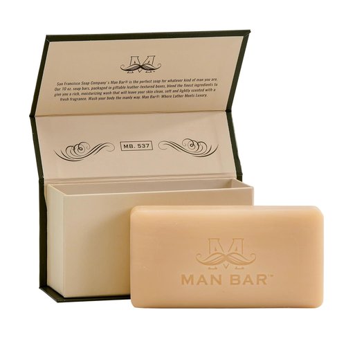 San Francisco Soap Company Man Bar - Bergamot & Cognac Fragrance - Invigorating & Chemical-Free - Made in the USA
