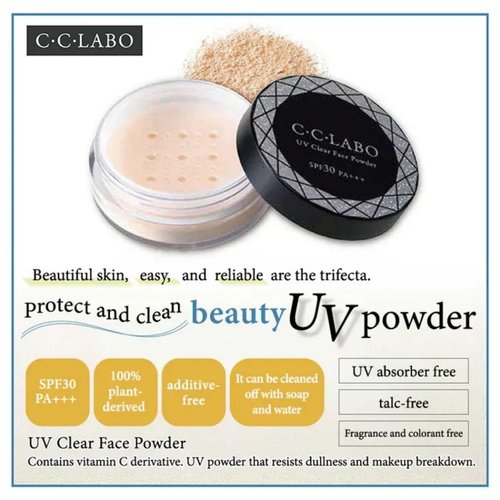 C・C・LABO UV Clear Face Powder 10g – Lightweight Loose Powder With SPF30 PA+++ And Plant-Based Formula For A Smooth, Natural Finish